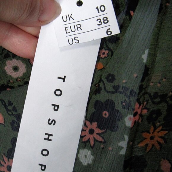 Topshop - Ruffle Balloon Sleeve Blouse - Size 6 - Picture 4 of 7